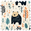 Bear Necessities, Spruce - Motorised Roman Blind